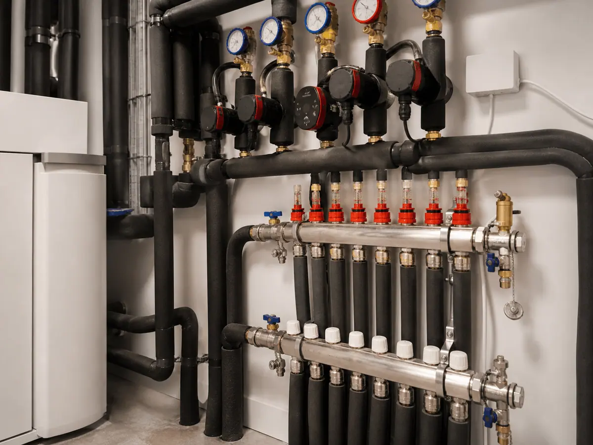 Close view of the installed equipment or completed result