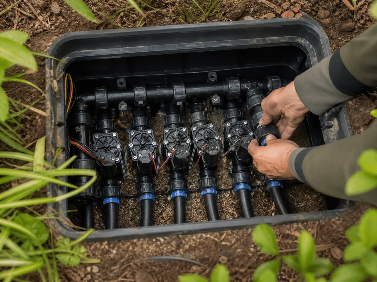 Company project photo: automatic irrigation distributes water evenly across gardens, parks, sports grounds, greenhouses and agricultural areas
