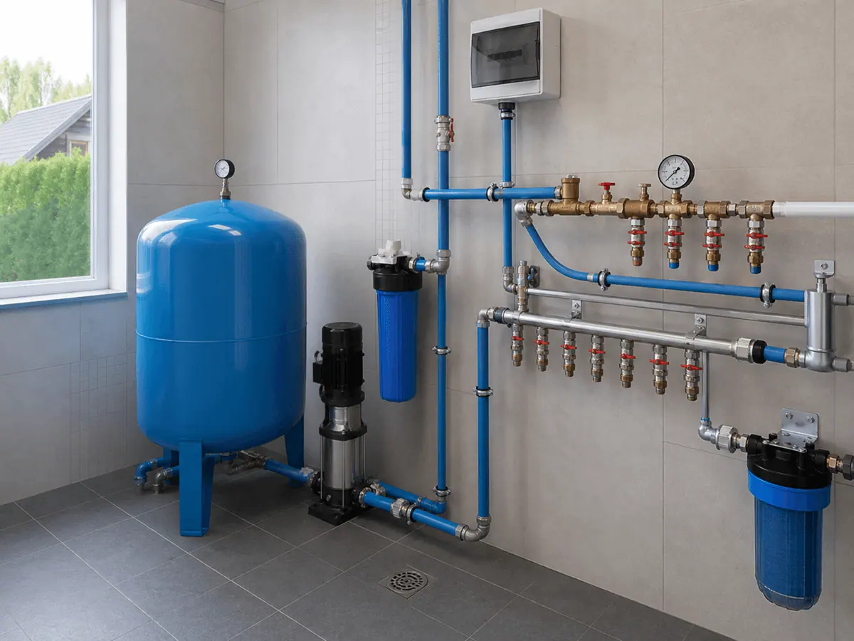 Close view of the installed equipment or completed result