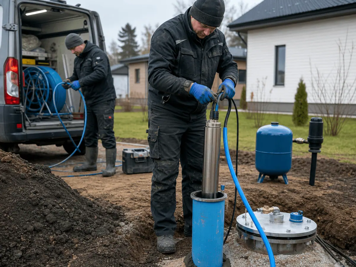 Company project photo: well completion provides water delivery, protects the wellhead and creates safe conditions for operating and maintaining the equipment
