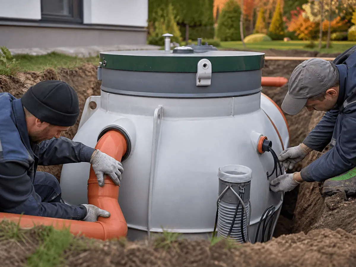 Company project photo: a biological septic system receives wastewater from toilets, showers and kitchens and treats it through biological processes