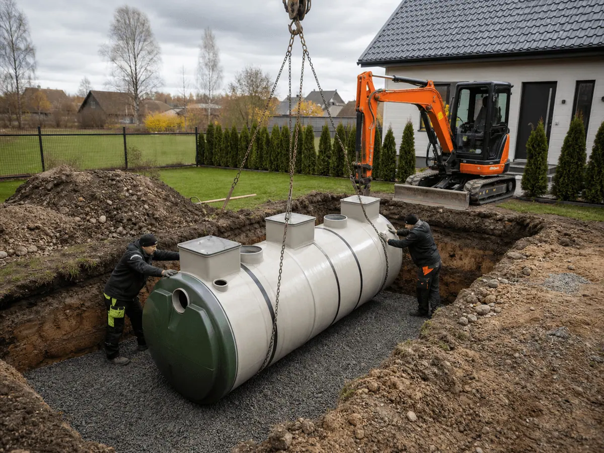 Company project photo: a biological septic system receives wastewater from toilets, showers and kitchens and treats it through biological processes